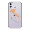 Полупрозрачный дизайнерский силиконовый чехол для Iphone 11 Флаг Италии