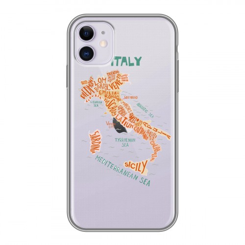 Полупрозрачный дизайнерский силиконовый чехол для Iphone 11 Флаг Италии