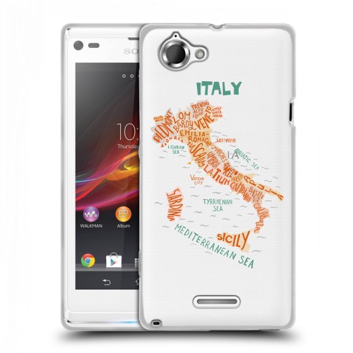 Полупрозрачный дизайнерский пластиковый чехол для Sony Xperia L Флаг Италии