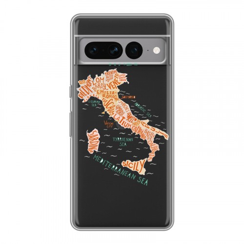 Полупрозрачный дизайнерский силиконовый с усиленными углами чехол для Google Pixel 7 Pro Флаг Италии