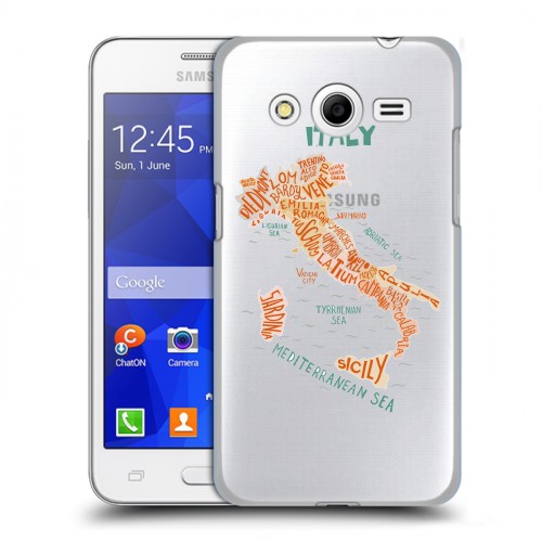 Полупрозрачный дизайнерский пластиковый чехол для Samsung Galaxy Core 2 Флаг Италии