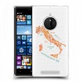 Полупрозрачный дизайнерский пластиковый чехол для Nokia Lumia 830 Флаг Италии
