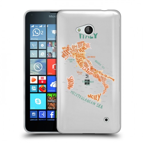Полупрозрачный дизайнерский силиконовый чехол для Microsoft Lumia 640 Флаг Италии