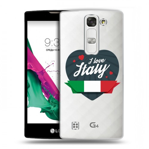 Полупрозрачный дизайнерский пластиковый чехол для LG G4c Флаг Италии
