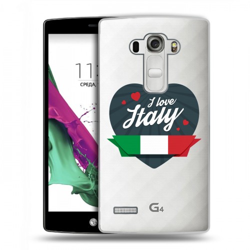 Полупрозрачный дизайнерский пластиковый чехол для LG G4 S Флаг Италии