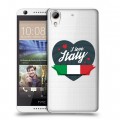 Полупрозрачный дизайнерский пластиковый чехол для HTC Desire 626 Флаг Италии