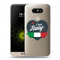 Полупрозрачный дизайнерский пластиковый чехол для LG G5 Флаг Италии