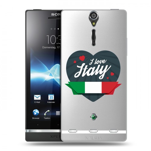 Полупрозрачный дизайнерский пластиковый чехол для Sony Xperia S Флаг Италии