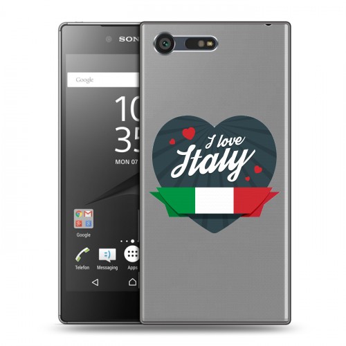 Полупрозрачный дизайнерский пластиковый чехол для Sony Xperia X Compact Флаг Италии