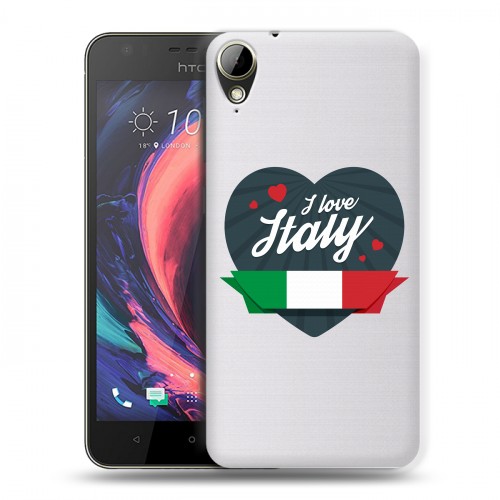 Полупрозрачный дизайнерский пластиковый чехол для HTC Desire 10 Lifestyle Флаг Италии