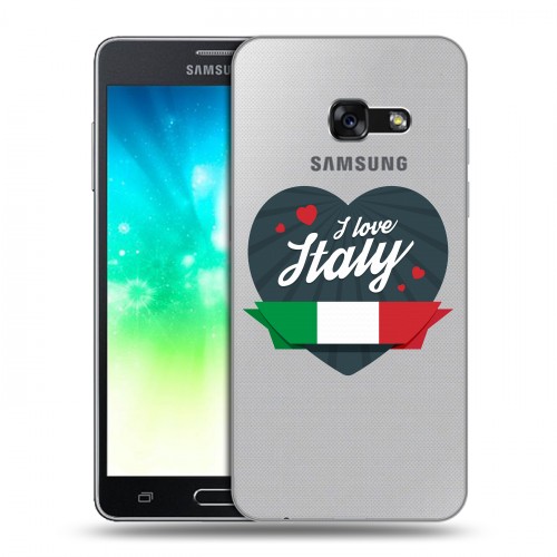 Полупрозрачный дизайнерский пластиковый чехол для Samsung Galaxy A3 (2017) Флаг Италии