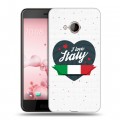 Полупрозрачный дизайнерский силиконовый чехол для HTC U Play Флаг Италии