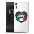 Полупрозрачный дизайнерский пластиковый чехол для Sony Xperia XZs Флаг Италии