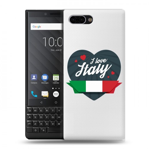Полупрозрачный дизайнерский пластиковый чехол для BlackBerry KEY2 Флаг Италии