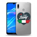 Полупрозрачный дизайнерский пластиковый чехол для Huawei Y6 (2019) Флаг Италии