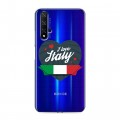 Полупрозрачный дизайнерский пластиковый чехол для Huawei Honor 20 Флаг Италии
