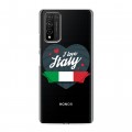 Полупрозрачный дизайнерский пластиковый чехол для Huawei Honor 10X Lite Флаг Италии