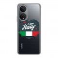 Полупрозрачный дизайнерский пластиковый чехол для Huawei Honor X7 Флаг Италии