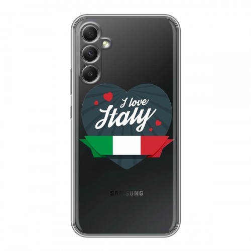 Полупрозрачный дизайнерский силиконовый чехол для Samsung Galaxy A34 5G Флаг Италии
