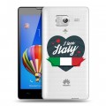 Полупрозрачный дизайнерский силиконовый чехол для Huawei Honor 3 Флаг Италии