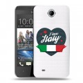 Полупрозрачный дизайнерский силиконовый чехол для HTC Desire 300 Флаг Италии