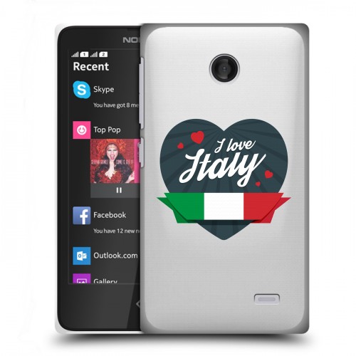 Полупрозрачный дизайнерский пластиковый чехол для Nokia X Флаг Италии