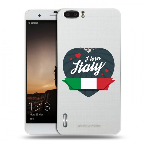 Полупрозрачный дизайнерский силиконовый чехол для Huawei Honor 6 Plus Флаг Италии