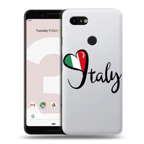 Полупрозрачный дизайнерский пластиковый чехол для Google Pixel 3 Флаг Италии