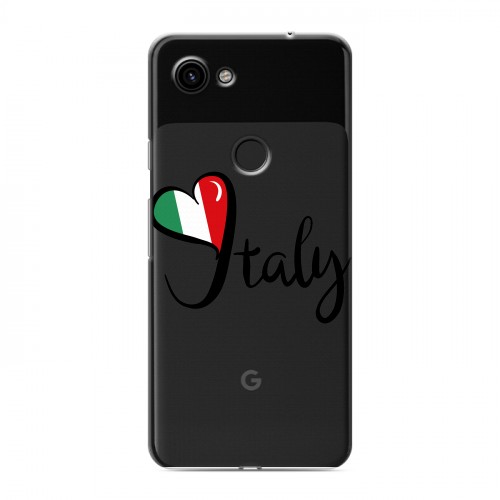 Полупрозрачный дизайнерский пластиковый чехол для Google Pixel 3a Флаг Италии