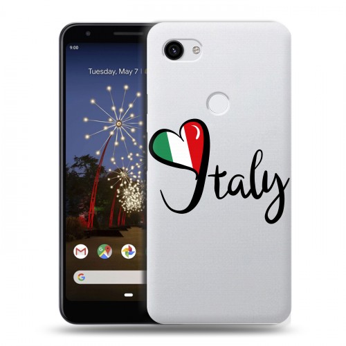 Полупрозрачный дизайнерский пластиковый чехол для Google Pixel 3a XL Флаг Италии