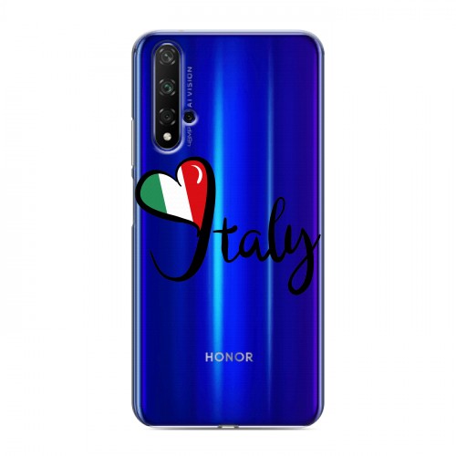 Полупрозрачный дизайнерский пластиковый чехол для Huawei Honor 20 Флаг Италии