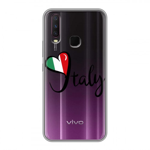 Полупрозрачный дизайнерский силиконовый чехол для Vivo Y17 Флаг Италии