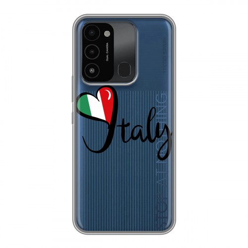 Полупрозрачный дизайнерский пластиковый чехол для Tecno Spark Go 2022 Флаг Италии