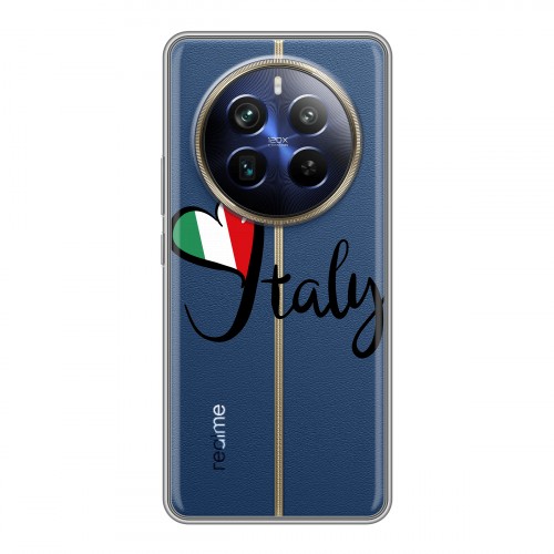Полупрозрачный дизайнерский силиконовый чехол для Realme 12 Plus 5G Флаг Италии