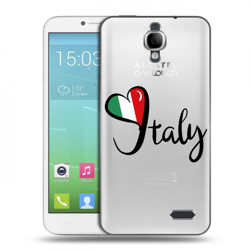 Полупрозрачный дизайнерский силиконовый чехол для Alcatel One Touch Idol Флаг Италии