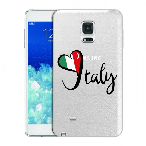Полупрозрачный дизайнерский пластиковый чехол для Samsung Galaxy Note Edge Флаг Италии