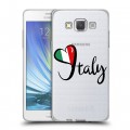 Полупрозрачный дизайнерский пластиковый чехол для Samsung Galaxy A5 Флаг Италии