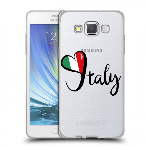Полупрозрачный дизайнерский пластиковый чехол для Samsung Galaxy A5 Флаг Италии