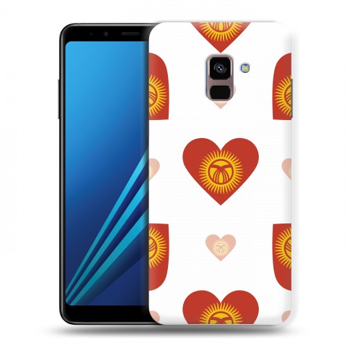 Дизайнерский пластиковый чехол для Samsung Galaxy A8 Plus (2018) флаг Киргизии