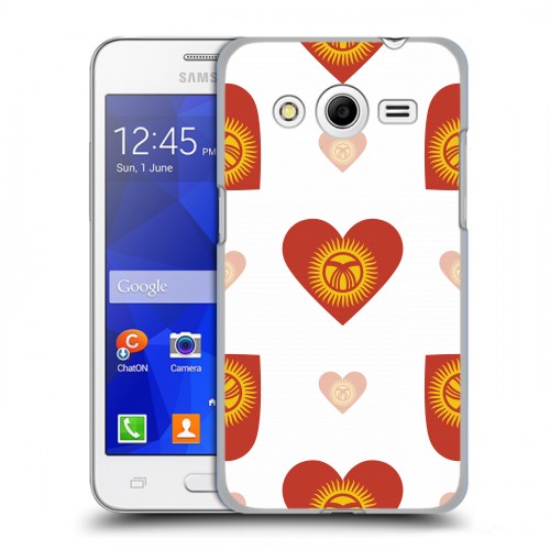 Дизайнерский пластиковый чехол для Samsung Galaxy Core 2 флаг Киргизии