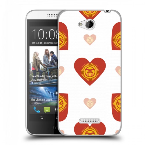 Дизайнерский пластиковый чехол для HTC Desire 616 флаг Киргизии