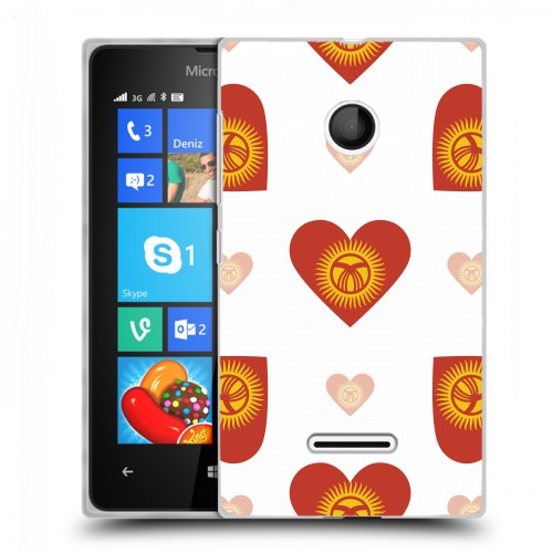 Дизайнерский пластиковый чехол для Microsoft Lumia 435 флаг Киргизии