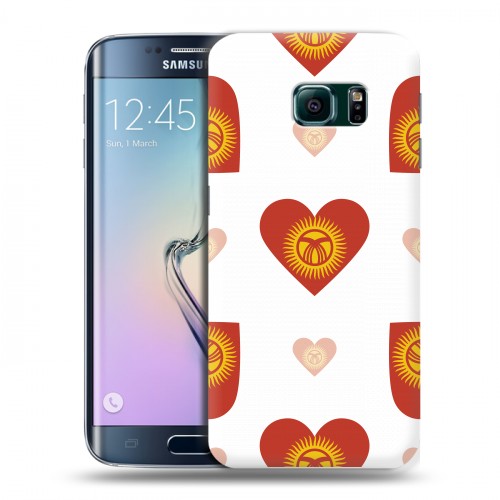 Дизайнерский силиконовый чехол для Samsung Galaxy S6 Edge флаг Киргизии