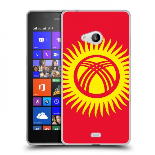 Дизайнерский пластиковый чехол для Microsoft Lumia 540 флаг Киргизии