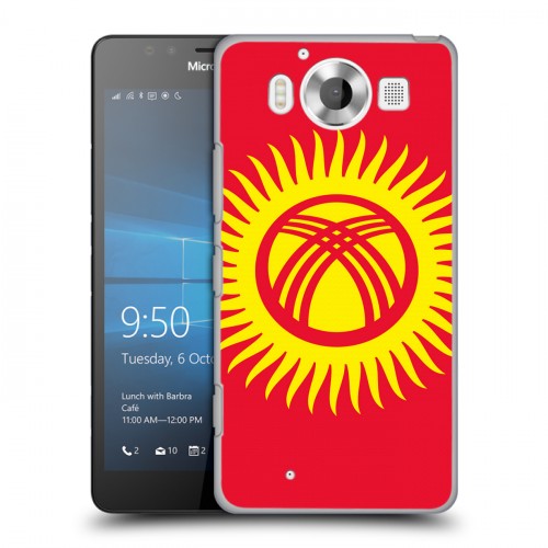 Дизайнерский пластиковый чехол для Microsoft Lumia 950 флаг Киргизии