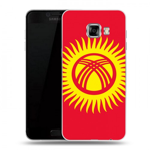 Дизайнерский пластиковый чехол для Samsung Galaxy C5 флаг Киргизии