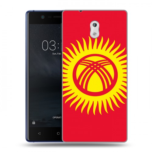 Дизайнерский пластиковый чехол для Nokia 3 флаг Киргизии