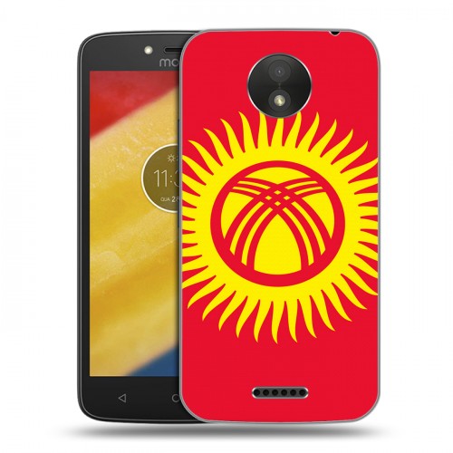 Дизайнерский пластиковый чехол для Motorola Moto C Plus флаг Киргизии