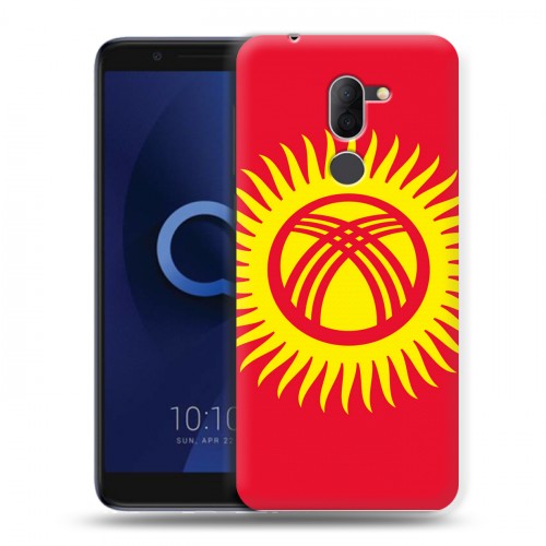 Дизайнерский пластиковый чехол для Alcatel 3X флаг Киргизии