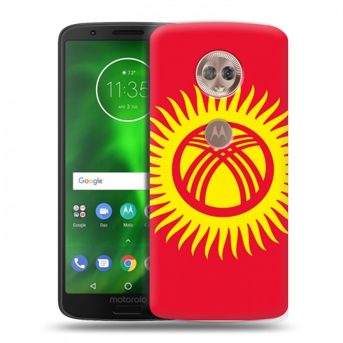 Дизайнерский пластиковый чехол для Motorola Moto G6 флаг Киргизии